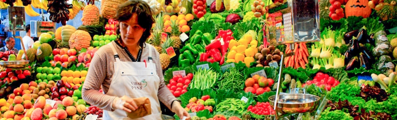 Merchant at Boqueria Market