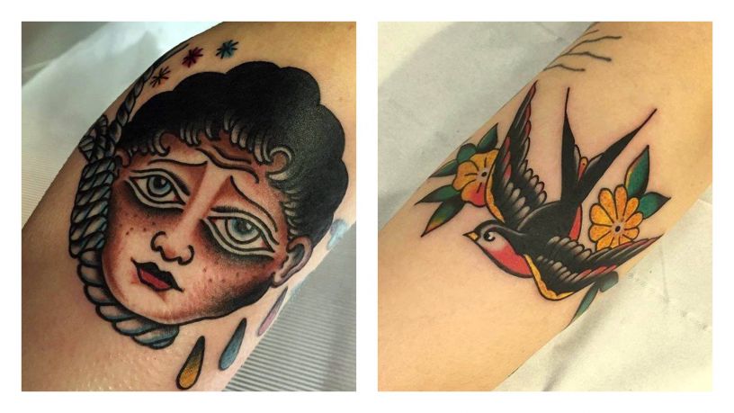 Przykładowe tatuaże Oldschools zrobione w Family Art