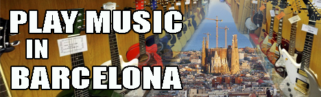Playing a musical instrument in Barcelona