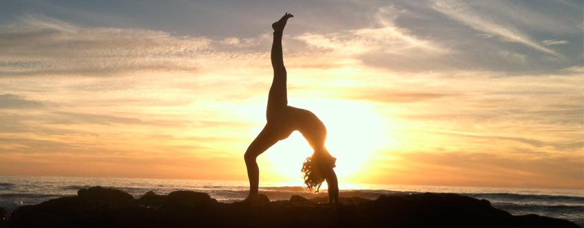 Practice yoga on the beach