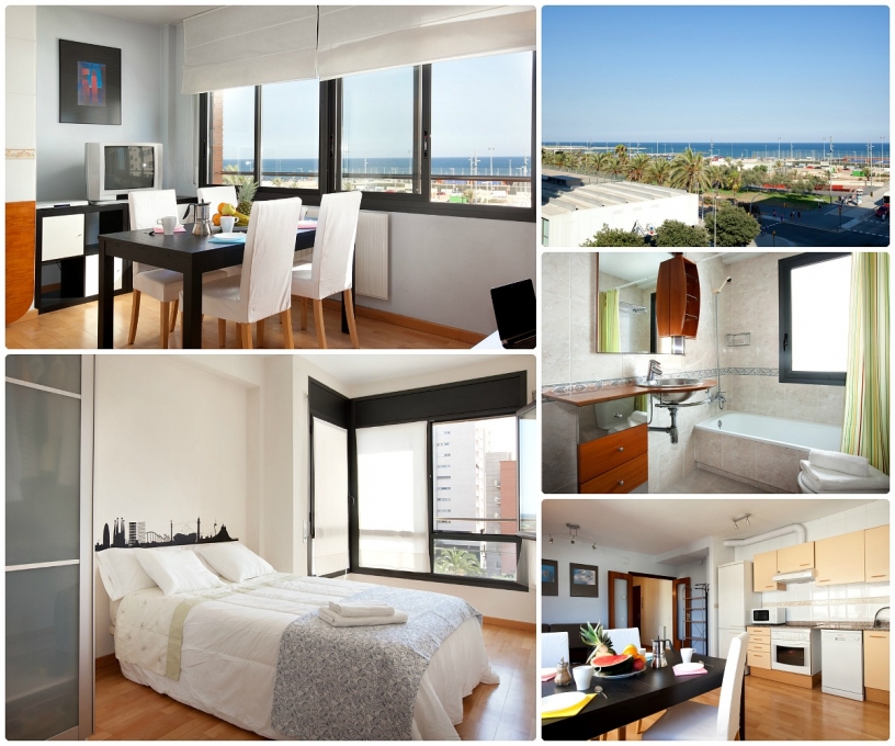 Beachside apartment in Barcelona with community parking