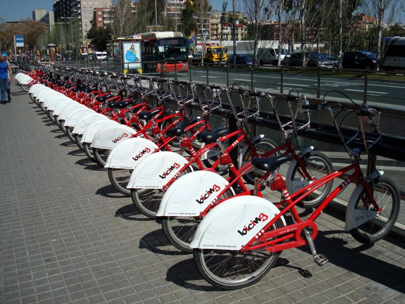 Bicing station in Barcelona