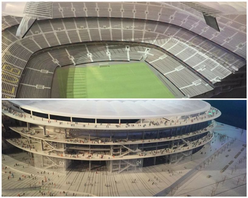 Models of the new stadium