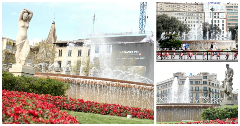 Fountains on Plaça de Catalunya