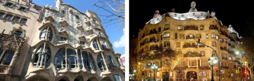 Z zewnątrz: Casa Batlló i La Pedrera