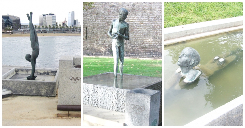 The Olympic Fountains in Barcelona — Capbussament, Pilota, Busseig