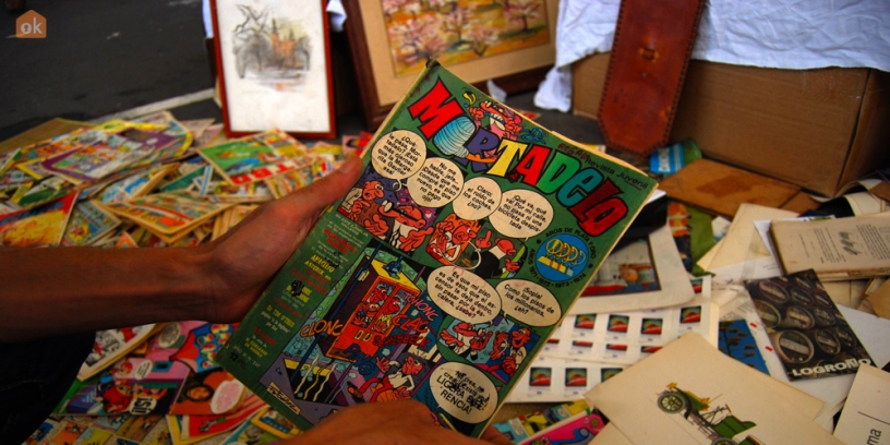 Comic Verkauf im Encants Flohmarkt