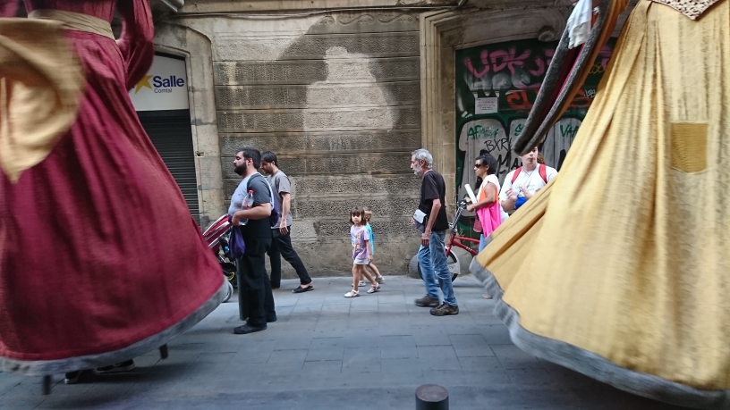 Gigantes en el Casco Antiguo de Barcelona