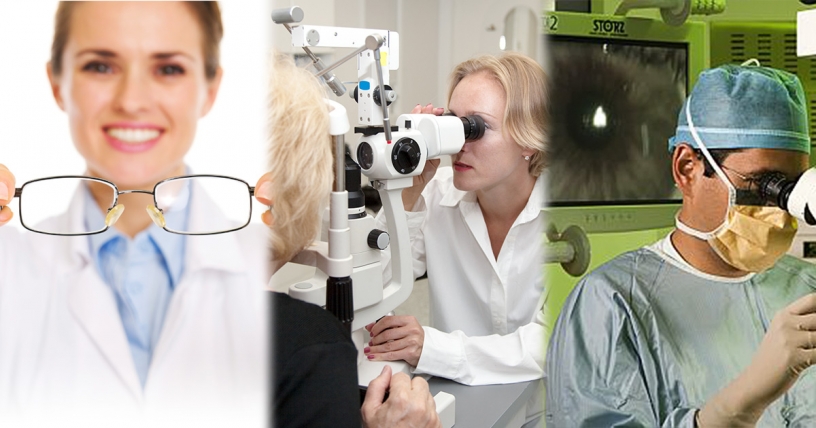 The difference between an optician, optometrist and ophthalmologist