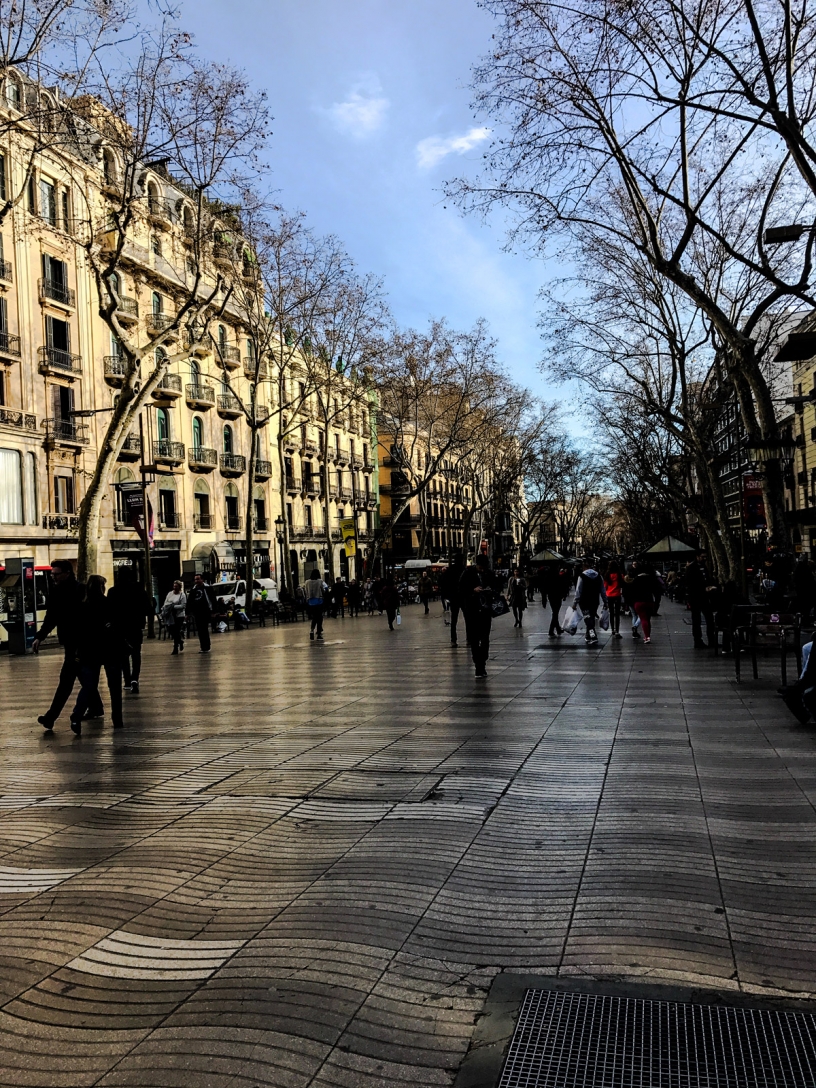 Pedestrian way Rambla Barcelona