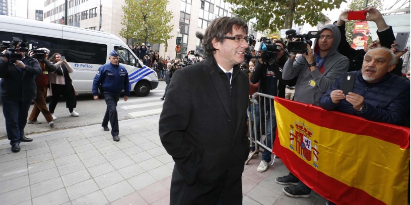 Puigdemont à son arrivée en belgique