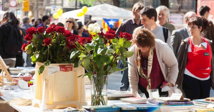 Puestos rosas y libros