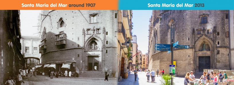 Santa Maria del Mar old and new photo