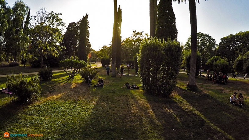 shadows in park de la ciutadella