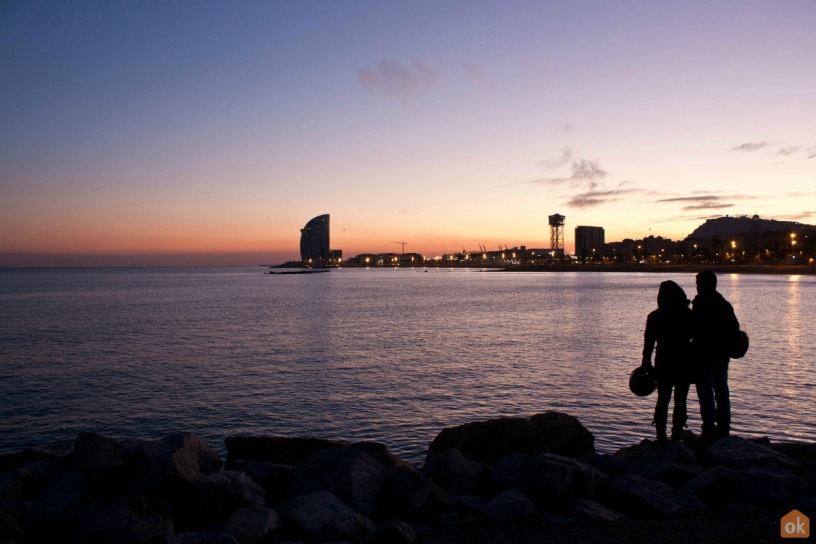 Atardecer en la Barceloneta