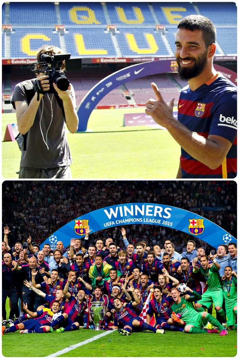 FC Barcelona Team 2015 UEFA win