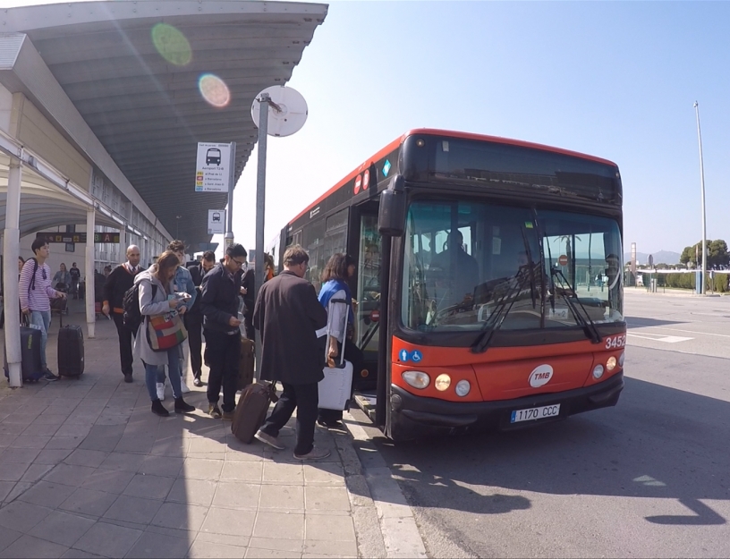 Barcelona's public 46 bus from the airport