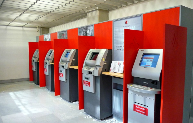 Cash machines at Santander in Barcelona