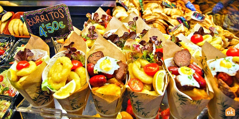 Comida para llevar en la Boqueria