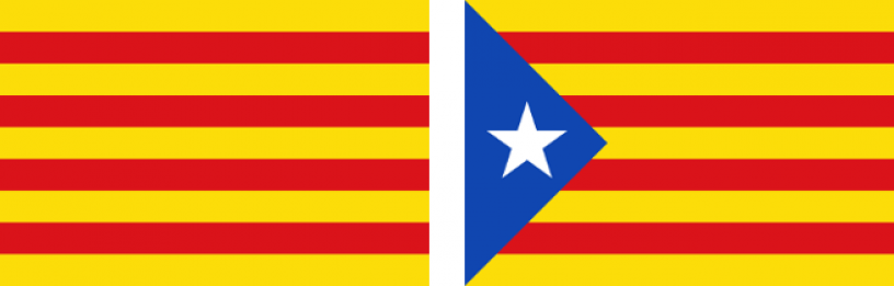 Two flags seen in Catalonia