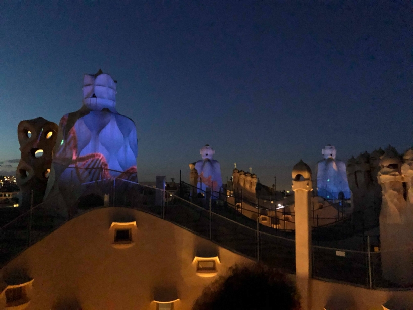 Chimneys at night