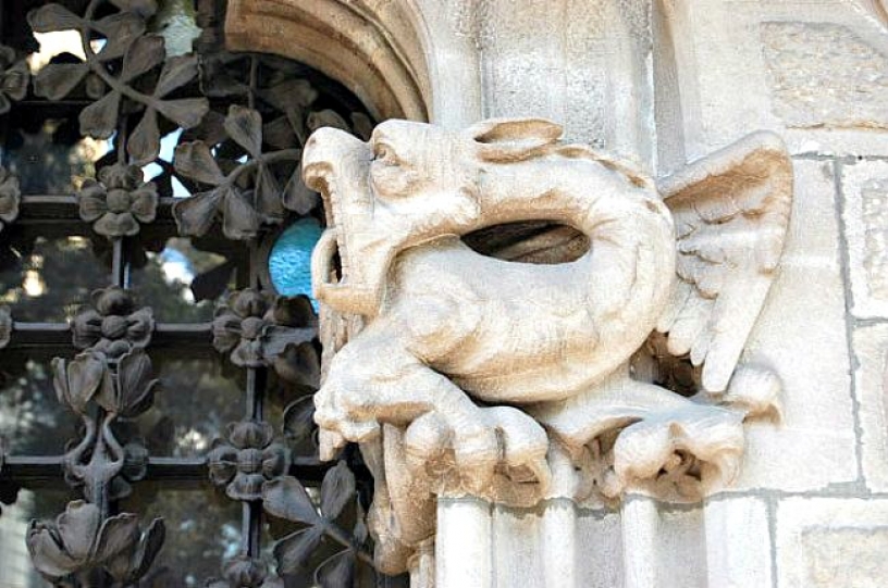 Dragon on a modernist building in Barcelona