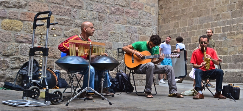 Musicians playing in the street
