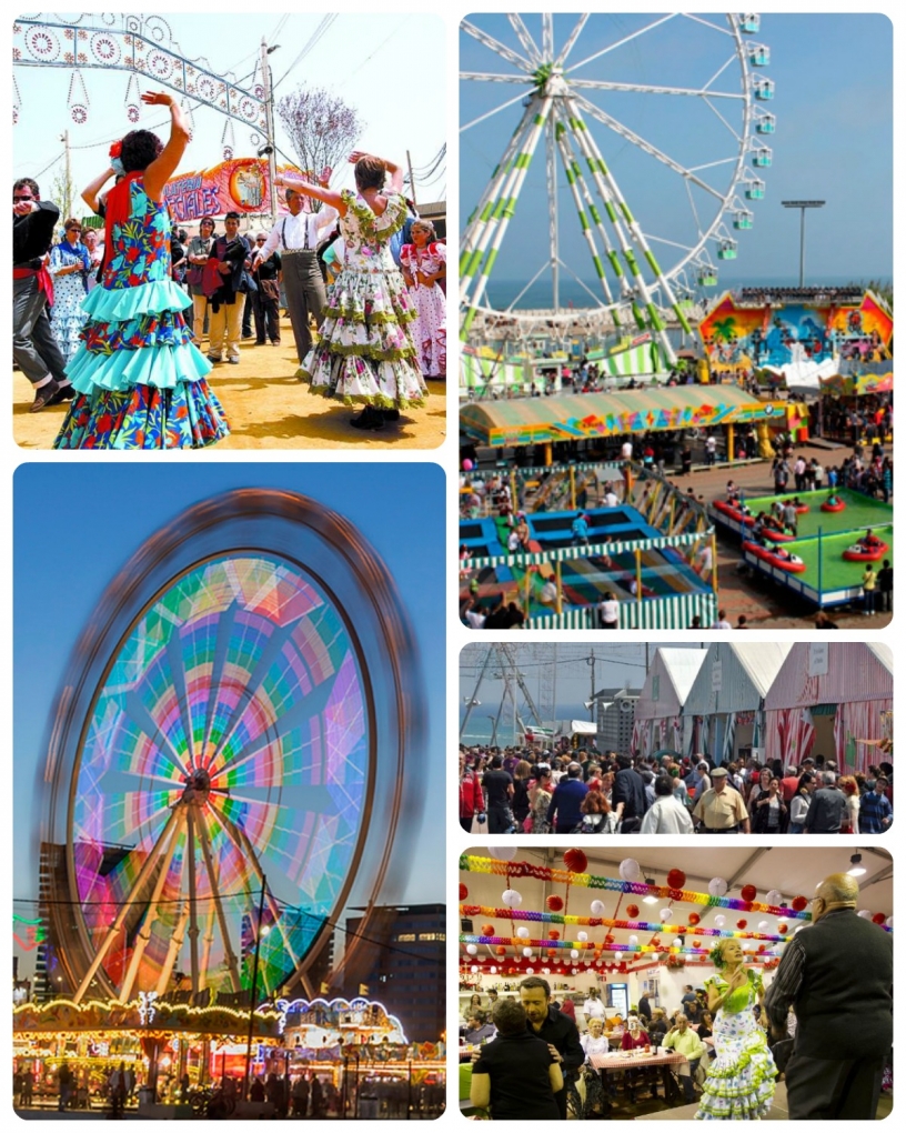 A montage of photos from the Feria de Abril