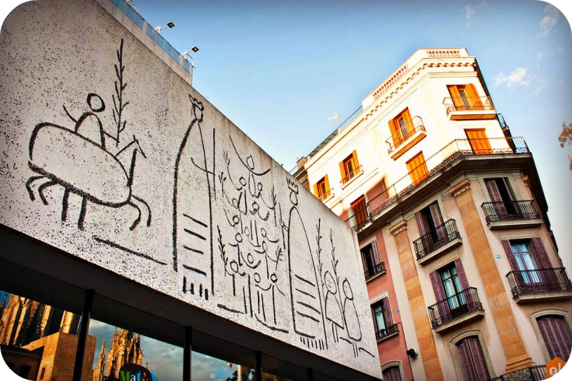 Picasso Fresk på Plaça Nova i Barcelona