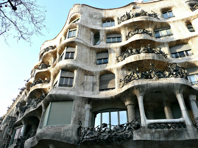 Exterior of La Pedrera in Barcelona