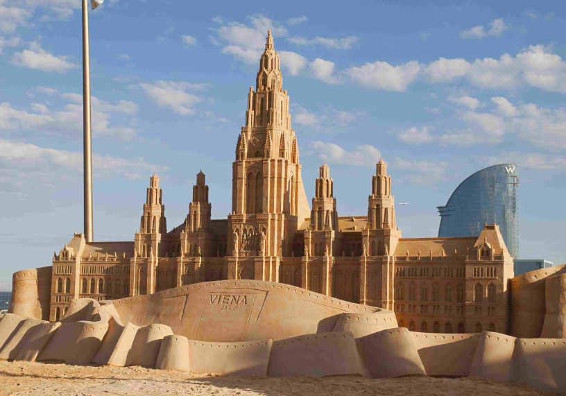 Escultura de arena en la Barceloneta