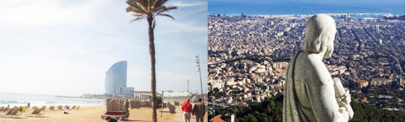 Barcelona has both beaches and mountains