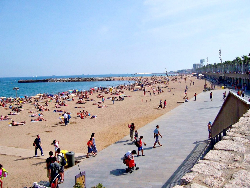 Spiaggia vicino al centro di Barcellona