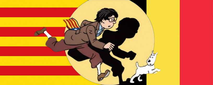 Puigdemont huyendo