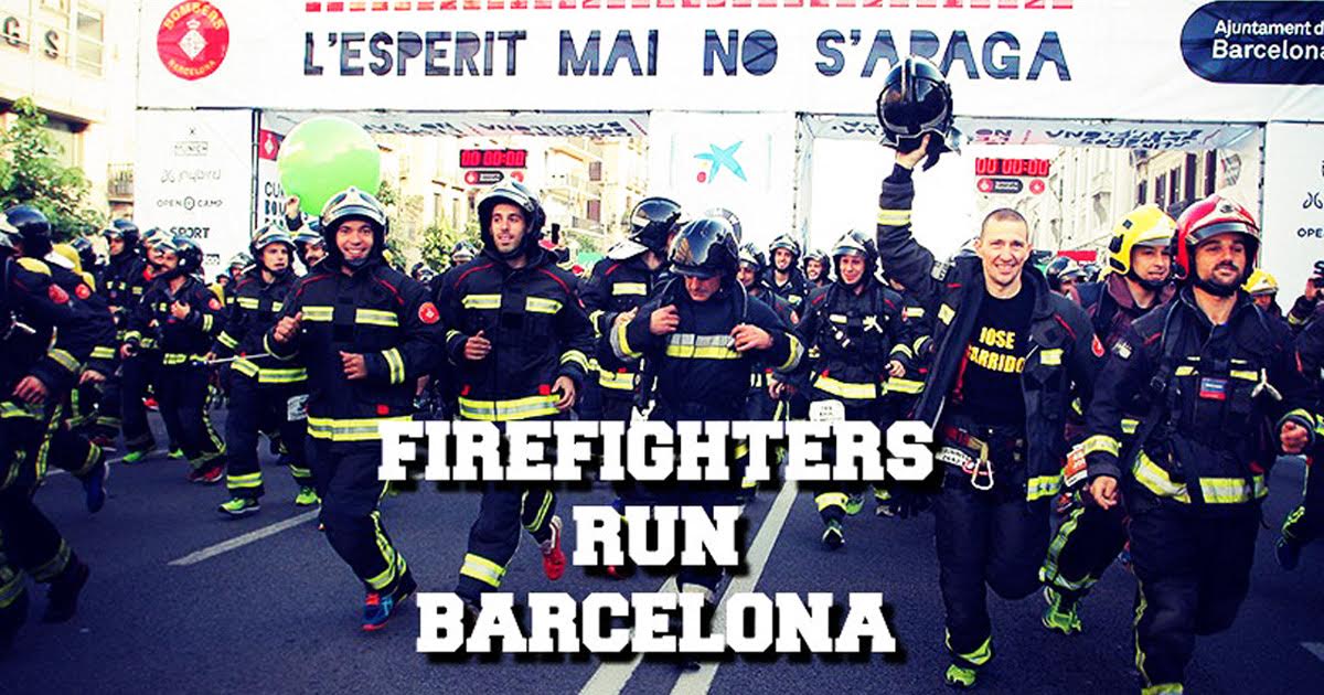 La carrera de los bomberos en Barcelona