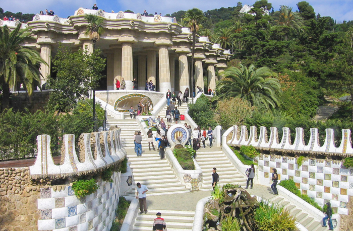 Güell parken i Barcelona