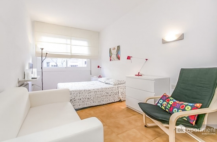 Well-lit studio apartment