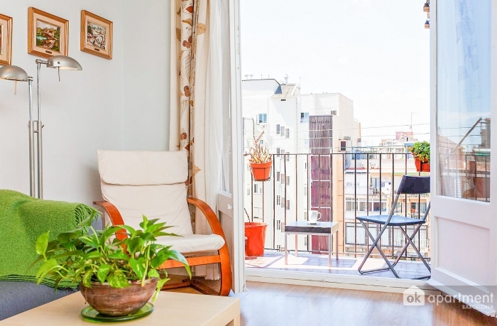 Living room and balcony entrance