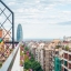 View of Torre Agbar and sea from terrace